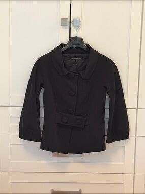 Black Suite Skirt Set with Peter Pan Collar